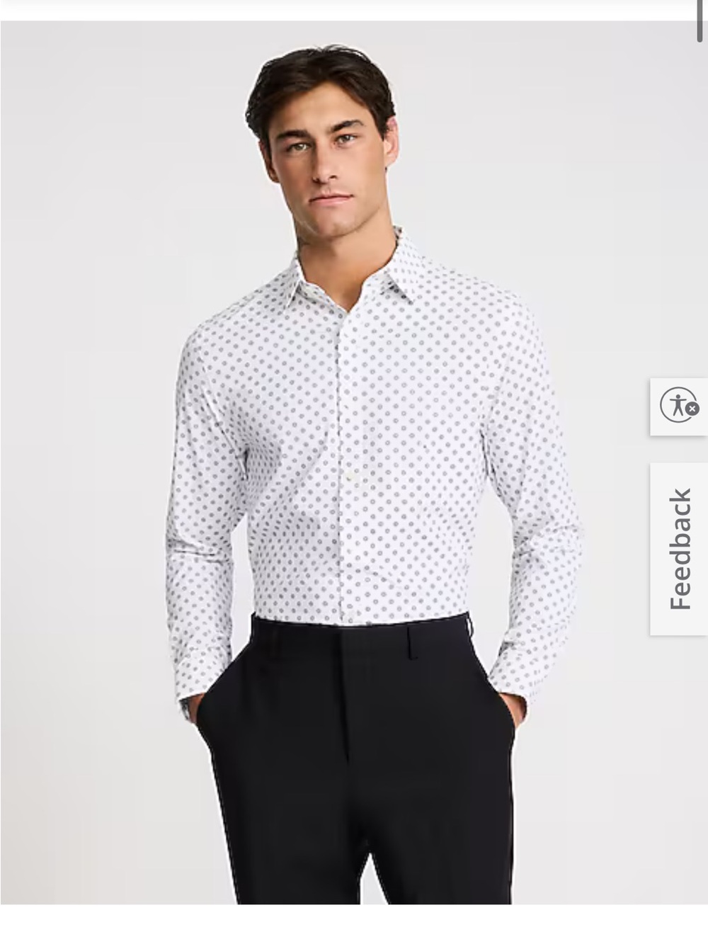 Express Men's Slim Dot Print Dress Shirt